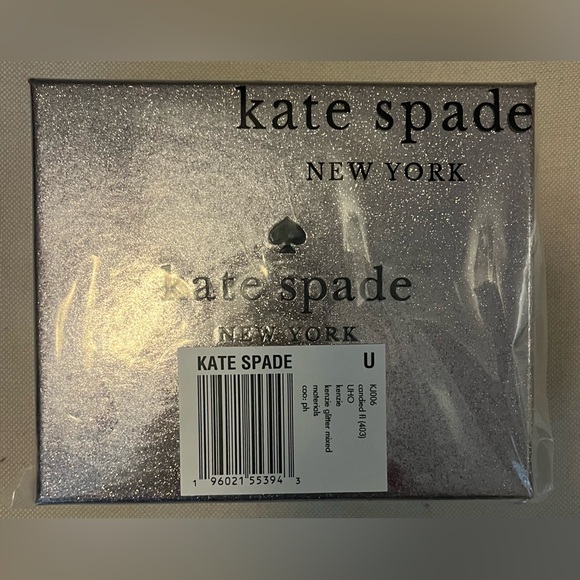 Kate Spade Silver Glitter Card Holder Discontinued New In Box - Picture 6 of 6